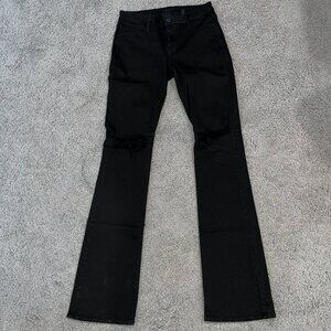 R+A ROAD TO AWE JACKSON JEANS BLACK MAX MADE IN L.A  FLARE  BLOWN KNEES  27 TALL